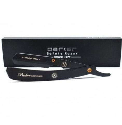 Parker SRXBLK Stainless Steel Barber Razor -shavette, musta