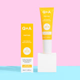 Q+A Peptide Anti-Ageing Daily Sunscreen SPF50 aurinkovoide aurinkosuoja aurinkorasva pakkaus Yellow keltainen 50ml