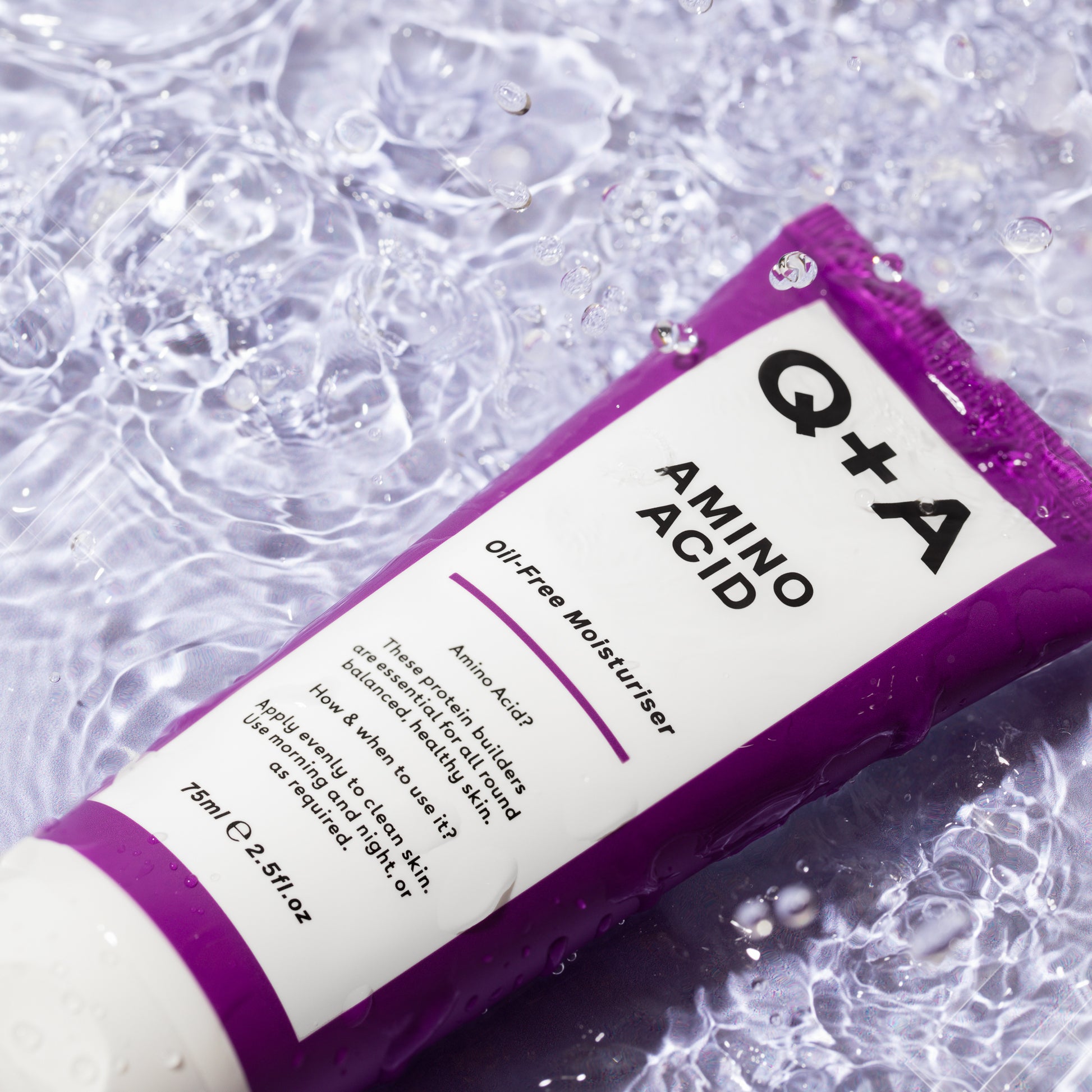 Q+A Amino Acid Oil Free Moisturiser - öljytön kosteusvoide aminohappokosteusvoide tuubissa 75ml