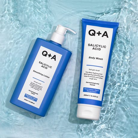 Q+A Salicylic Acid Body care Smoothing Lotion vartalovoide Body wash suihkusaippua salisyylihappoa sisältävä