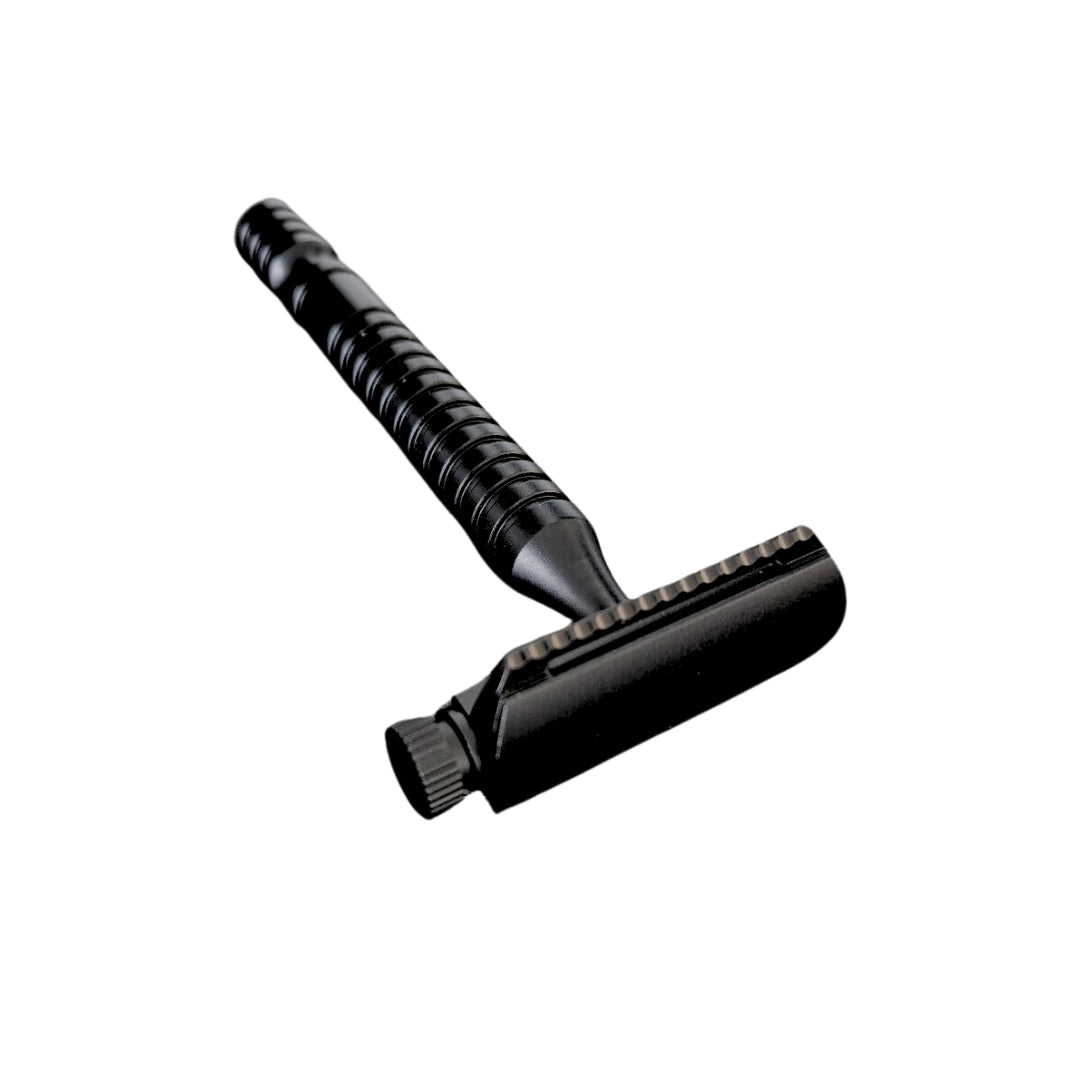 RazoRock Switch Black V2 Razor - partahöylä ja shavette kaksi yhdessä kiiltävä musta väri