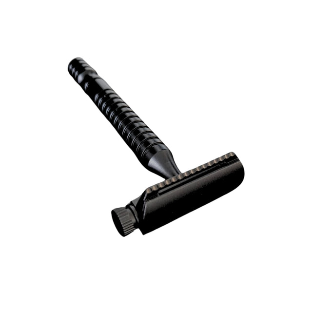 RazoRock Switch Black V2 Razor - partahöylä ja shavette kaksi yhdessä kiiltävä musta väri
