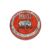 Reuzel Red Water Soluble High Sheen Pomade 4 oz. 113 g Hollands Finest Pomade punainen metallipurkki possulogo