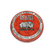Reuzel Red Water Soluble High Sheen Pomade 4 oz. 113 g Hollands Finest Pomade punainen metallipurkki possulogo