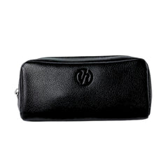 Rockwell Genuine Black Leather Toiletry Bag - toilettipussi parranajotarvikkeille