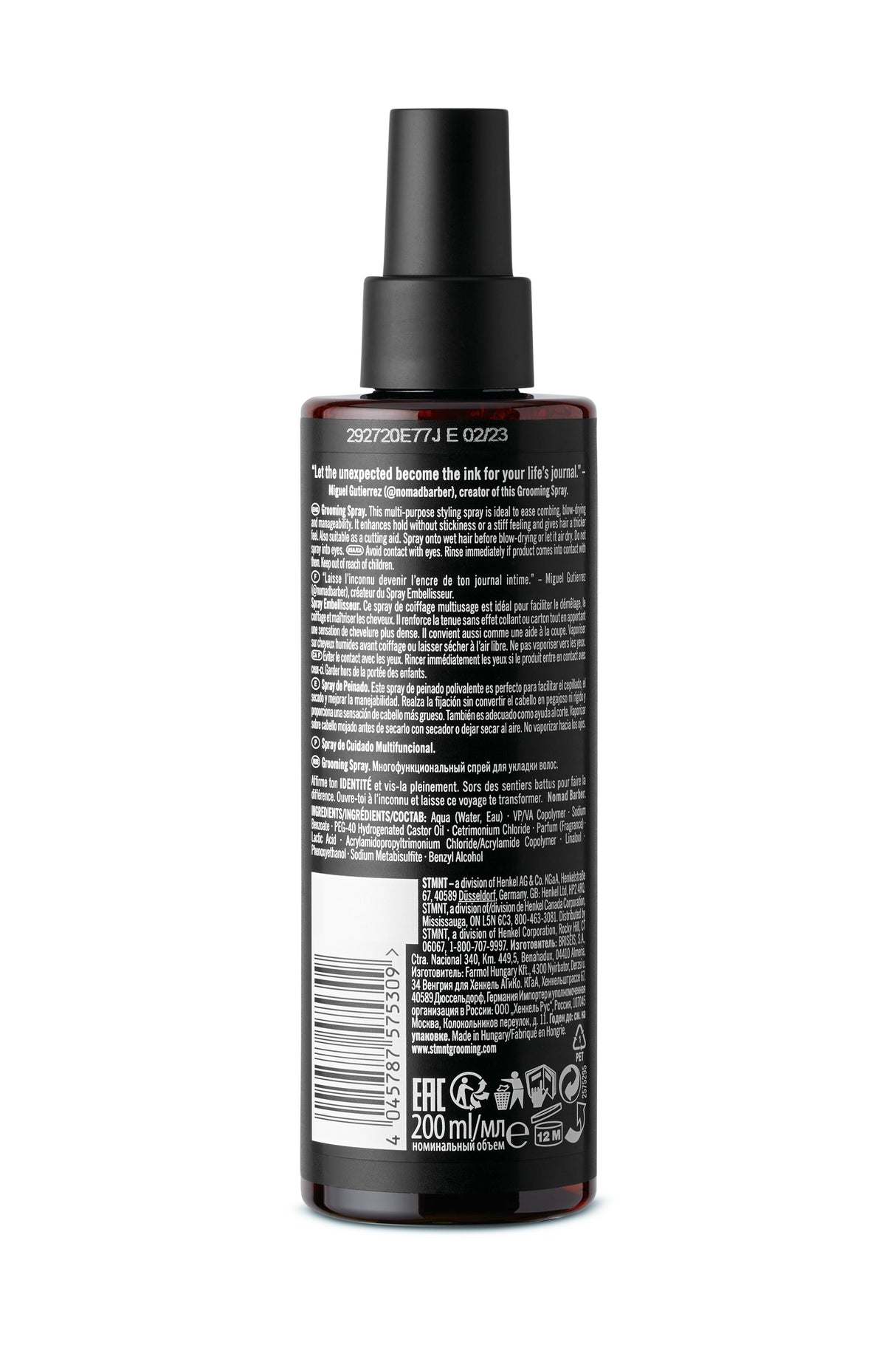 STMNT Grooming Spray Pakkaus Back