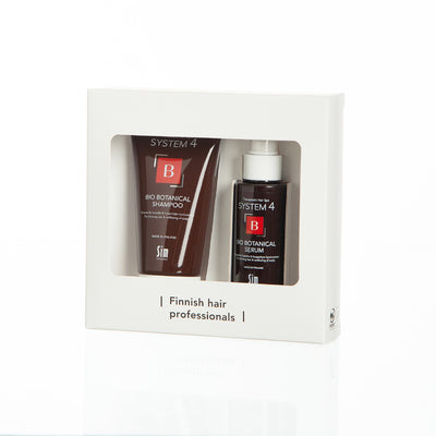 System 4 Bio Botanical oheneville hiuksille Shampoo ja seerumi paketti