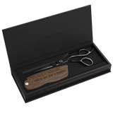 The Beard Struggle The Viking Black Steel Trimming kit Scissors and Comb in a box sakset ja kampa parranhoitoon One's back is vulnerable unles one has a brother