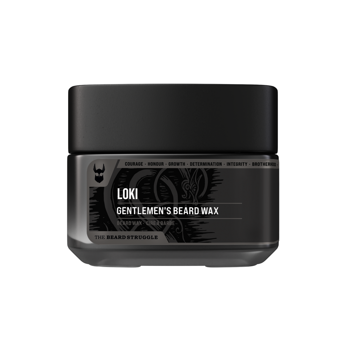 the Beard Struggle Gentlemen's Beard & Mustache Wax Loki Unscented hajusteeton partavaha purkissa